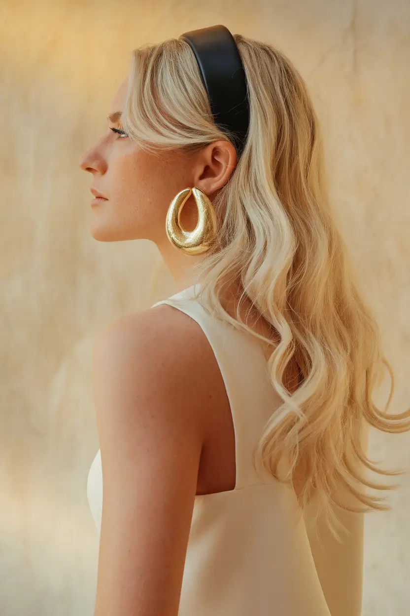labor day hairstyles 2025 Retro Waves with Chunky Headband
