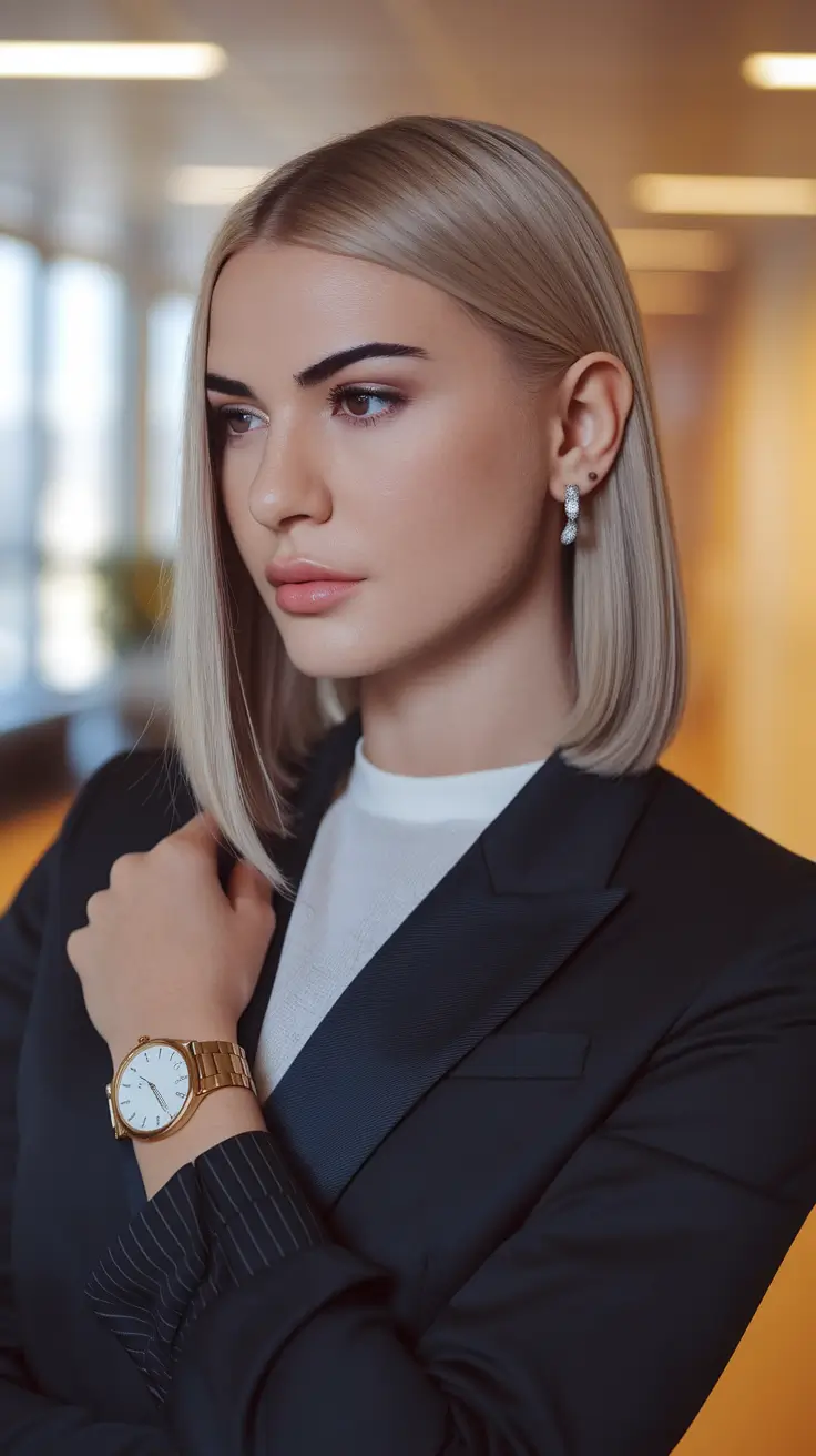 labor day hairstyles 2025 Classic Sleek Bob for the Business-Minded Mama