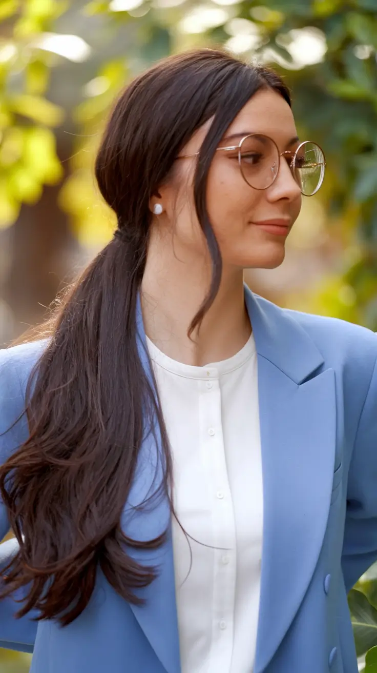 labor day hairstyles 2025 Relaxed Low Ponytail with Side Part
