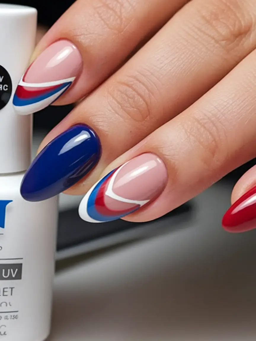 labor day nails 2025 Modern Retro Pop with a Glossy Finish