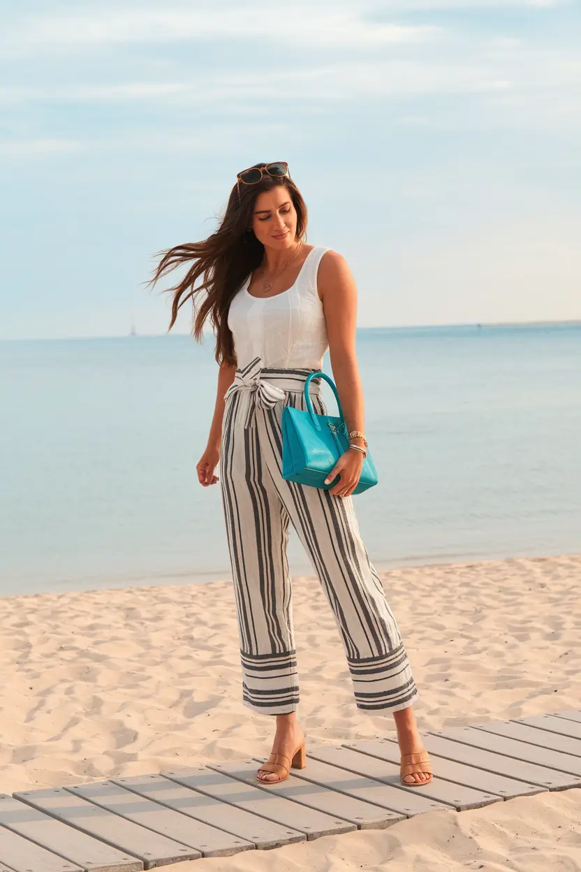 labor day outfits 2025 Striped Statement With Coastal Energy