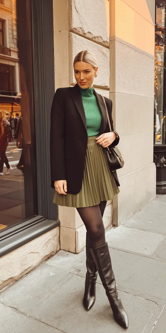 Office-ready fall outfits ideas for work in 2025 Pleated Skirt Chic With Blazer Energy