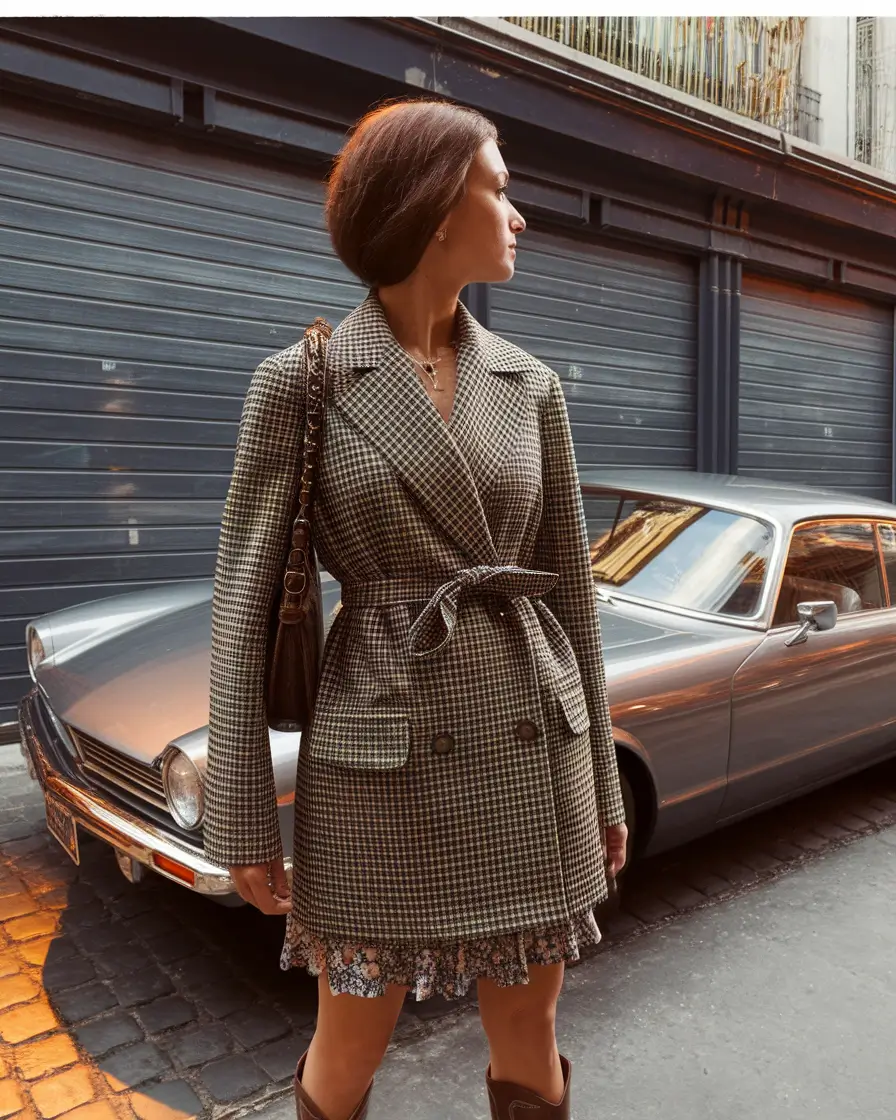 Office-ready fall outfits ideas for work in 2025 Blazer Dress Layered Over Florals