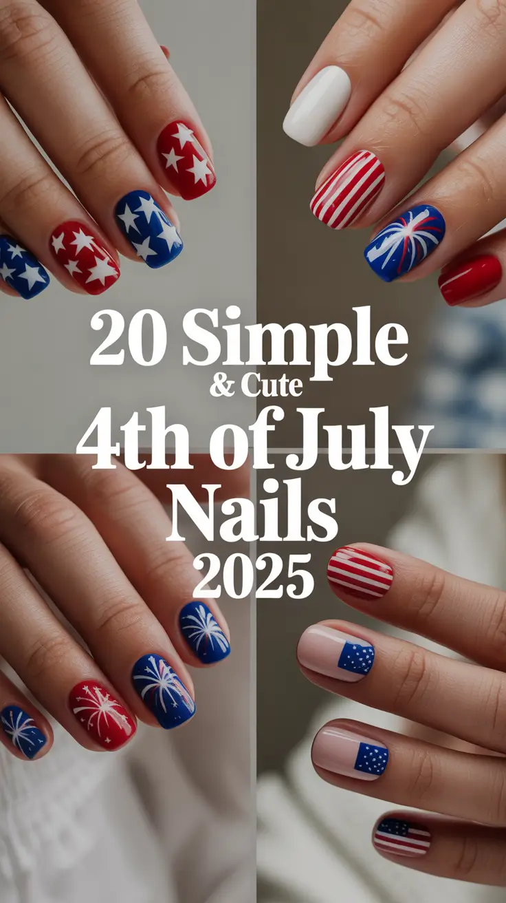 Simple & Cute 4th of July Nails 2025: Easy Patriotic Designs with Fireworks Vibes