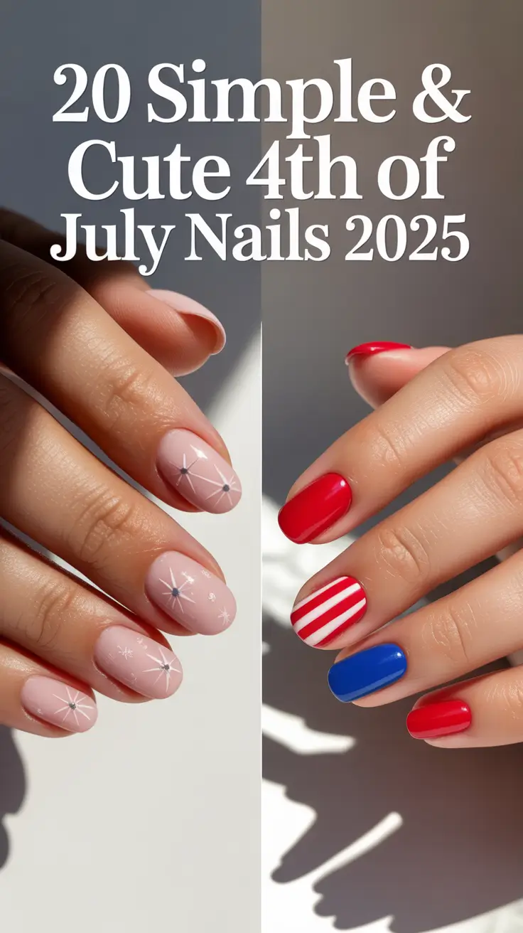 Simple & Cute 4th of July Nails 2025: Easy Patriotic Designs with Fireworks Vibes