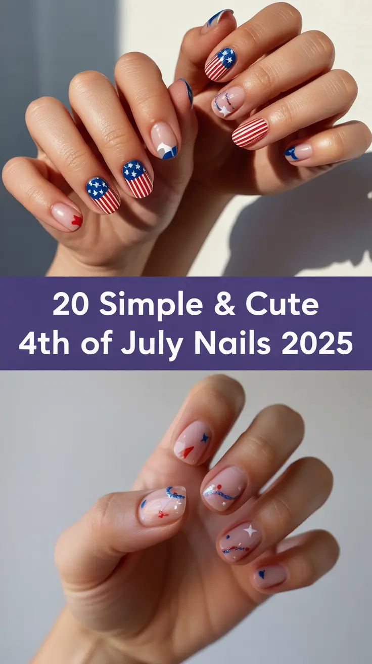Simple & Cute 4th of July Nails 2025: Easy Patriotic Designs with Fireworks Vibes
