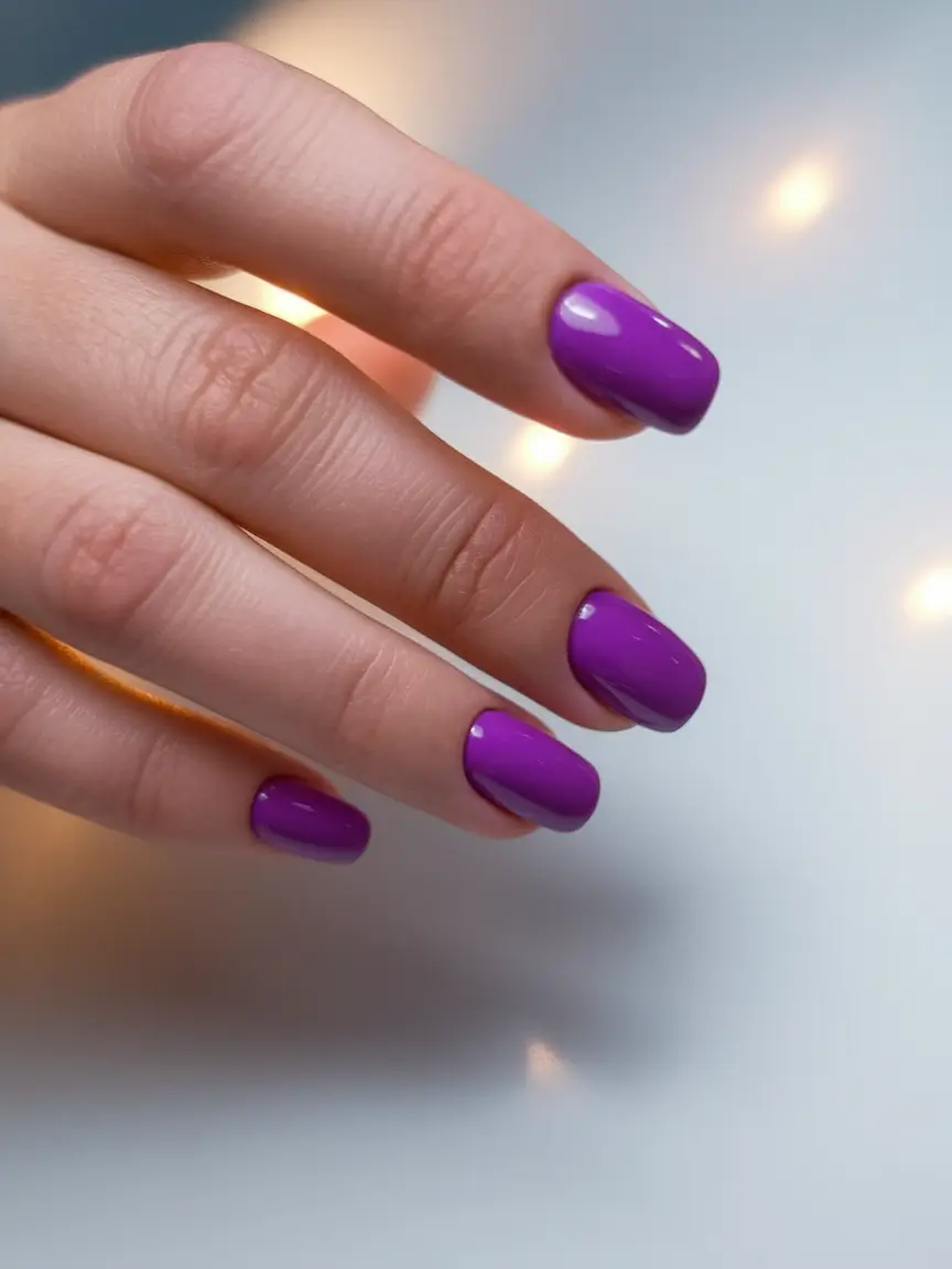 simple summer nails ideas 2025 Vibrant Violet Confidence