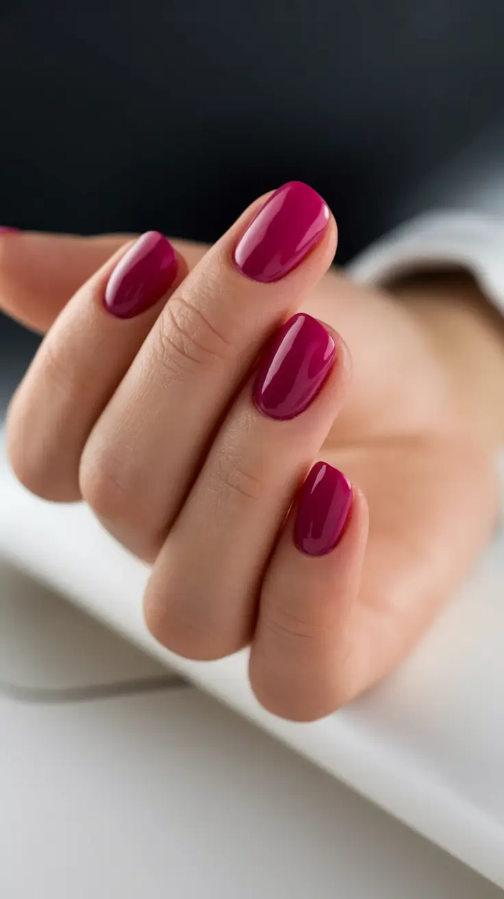 simple summer nails ideas 2025 Berry Bold and Short