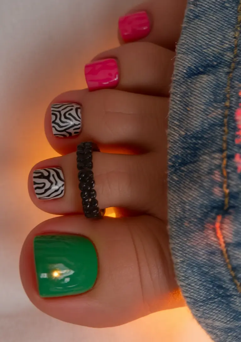 Toe Nail Ideas to Try This August 2025 Safari Pop Mix