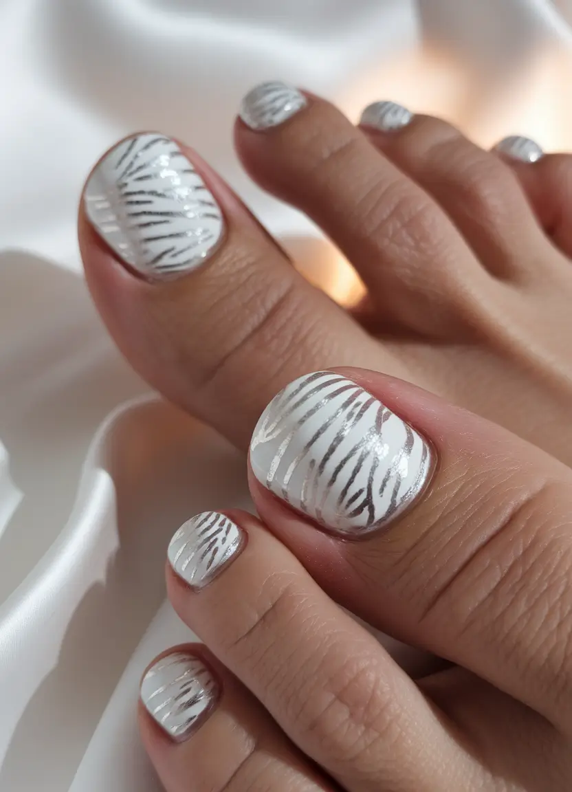 Toe Nail Ideas to Try This August 2025 Silk White Zebra