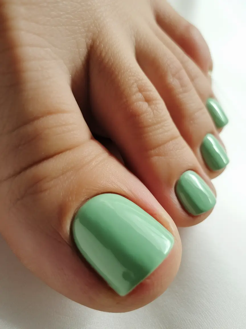 Toe Nail Ideas to Try This August 2025 Sage Green Calm