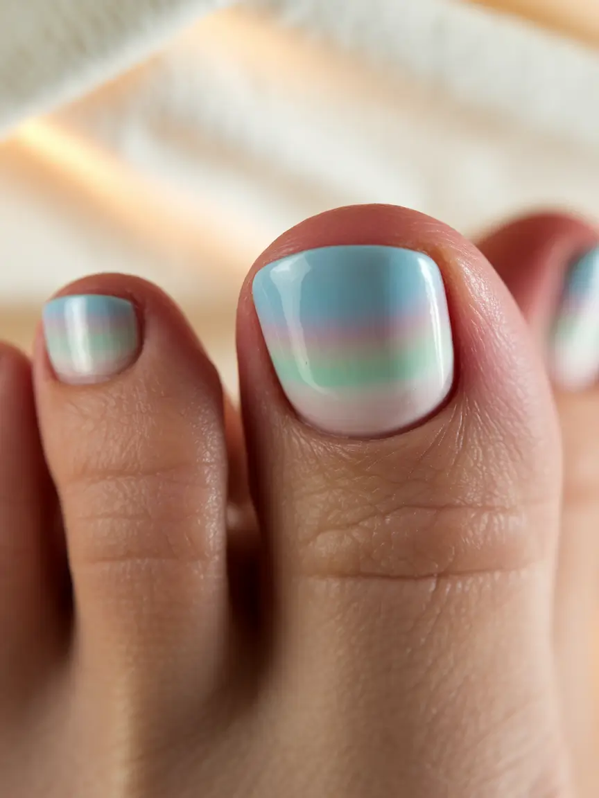Toe Nail Ideas to Try This August 2025 Cloud Pastel Ombré