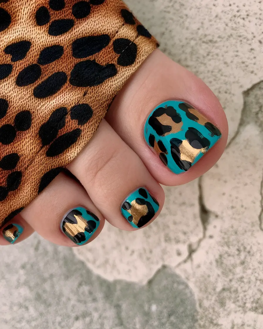 Toes That Shine in July 2025 Wild Energy in Leopard and Teal