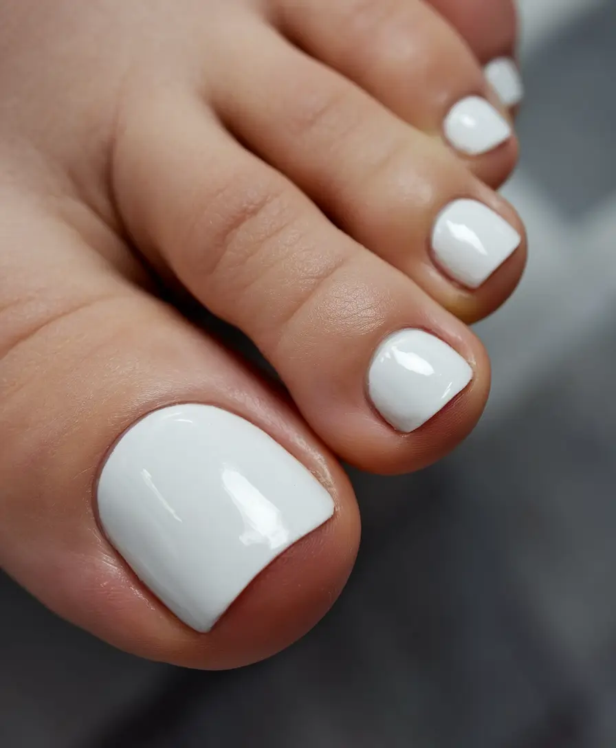 Toes That Shine in July 2025 White-Out Gloss for Minimalist Magic