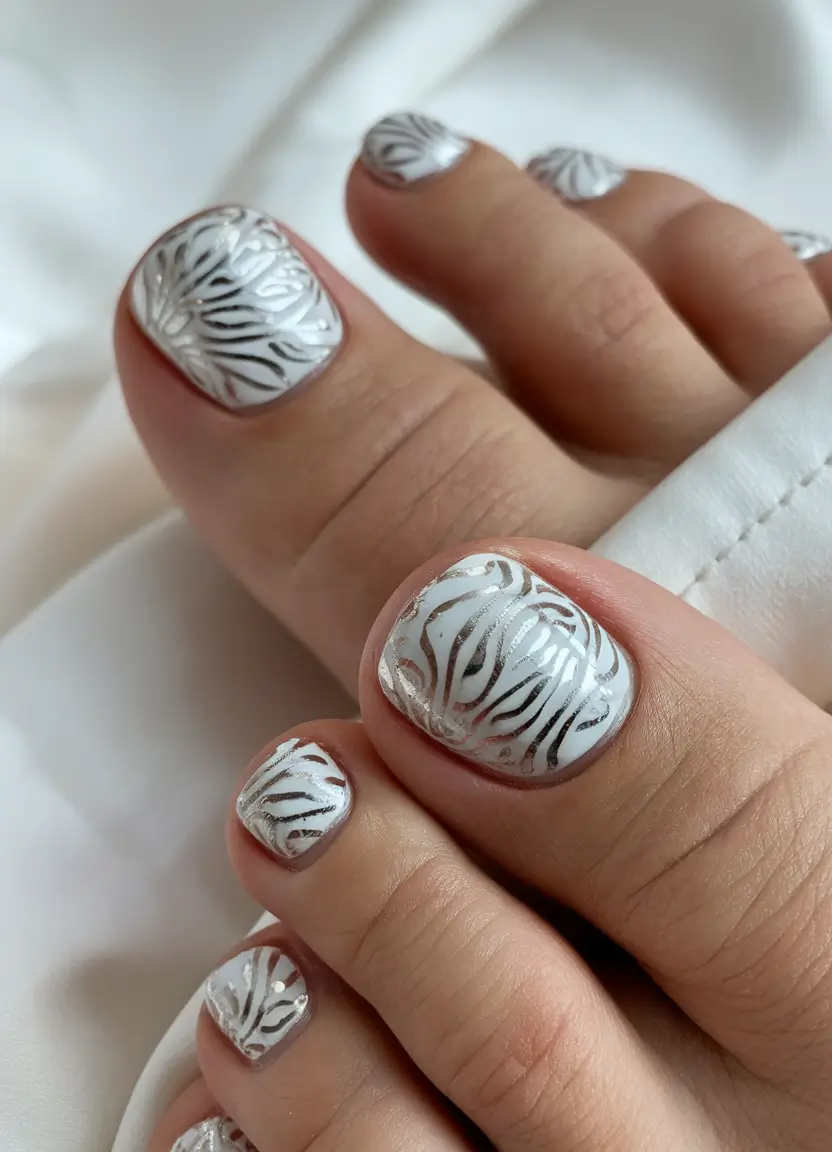 Toes That Shine in July 2025 Metallic Zebra for Urban Glam