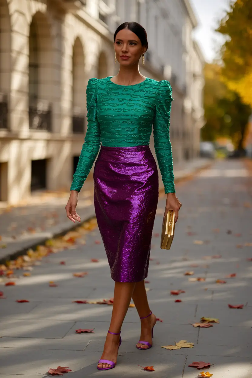 Trendy fall outfits with skirts 2025 Gloss & Glow After Dark