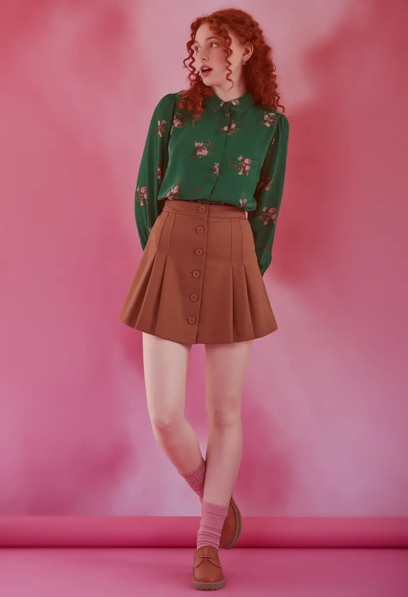 Trendy fall outfits with skirts 2025 Vintage Prep Pleat-Play