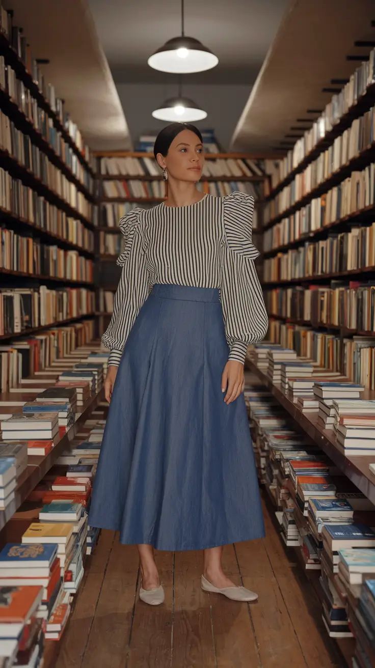 Trendy fall outfits with skirts 2025 Bookish Denim Muse