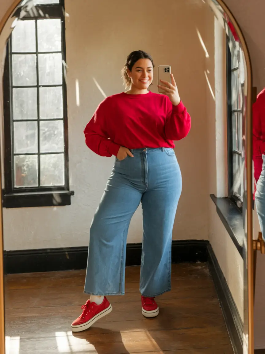Trendy Plus Size Fall outfits for 2025 Casual Brights with Retro Energy