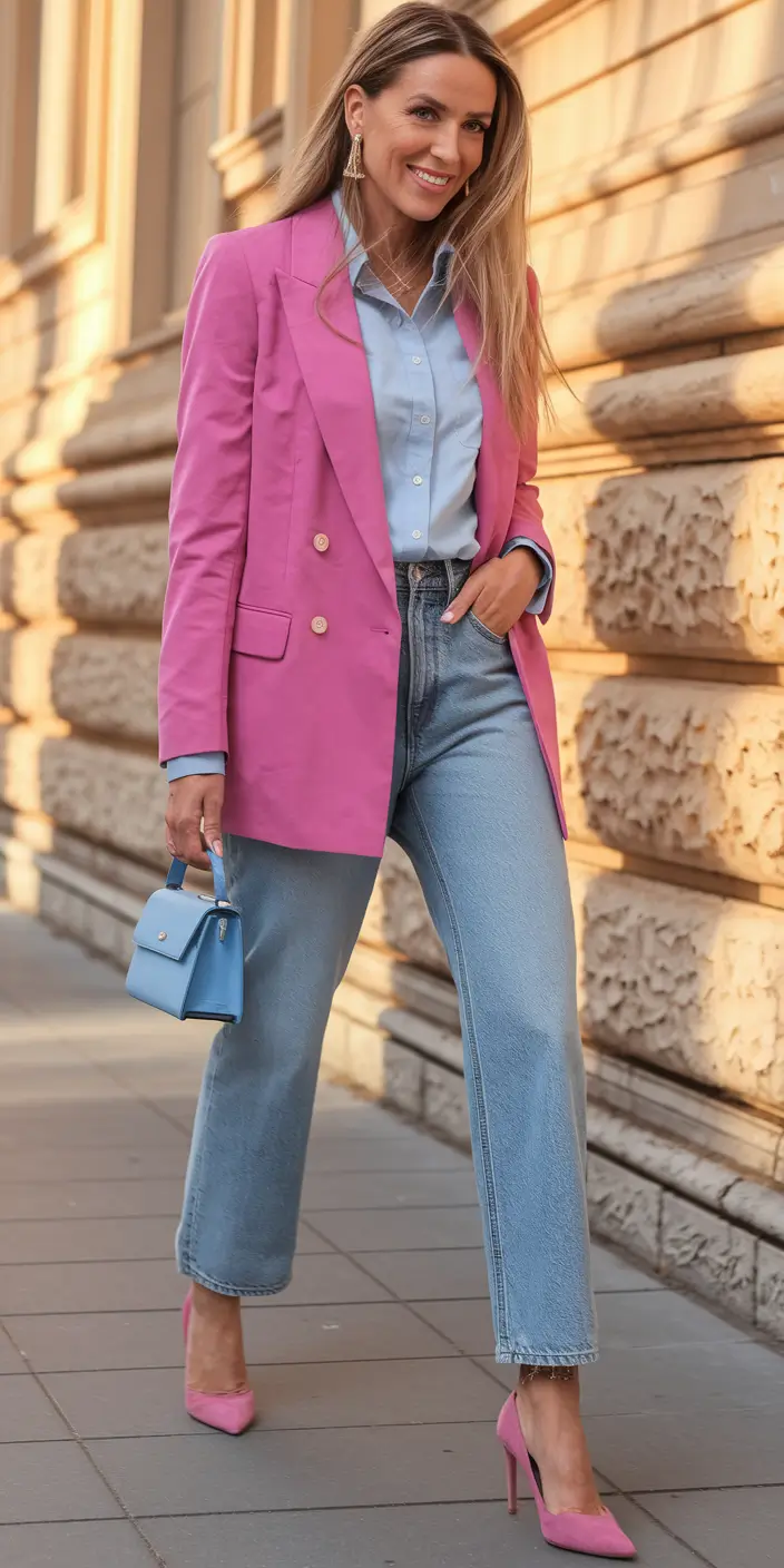What to Wear This Fall: 2025 outfits Inspo for Women+Pink Power Suit Remix