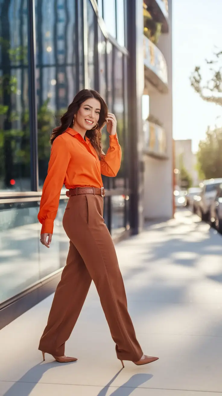 2025 Everyday Fall outfits for women Sunset Tones for a Confident Commute