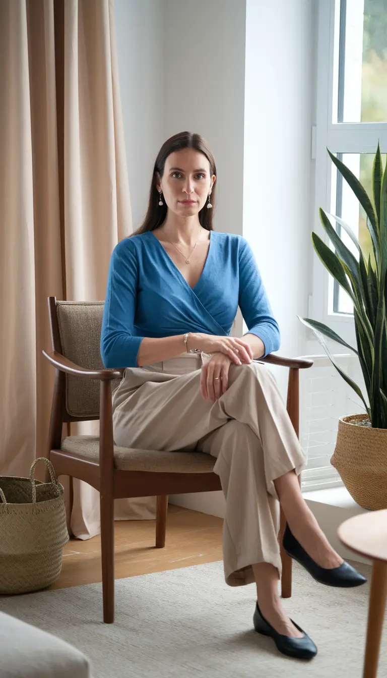 2025 Everyday Fall outfits for women Soft Blues for Desk-to-Dinner Grace
