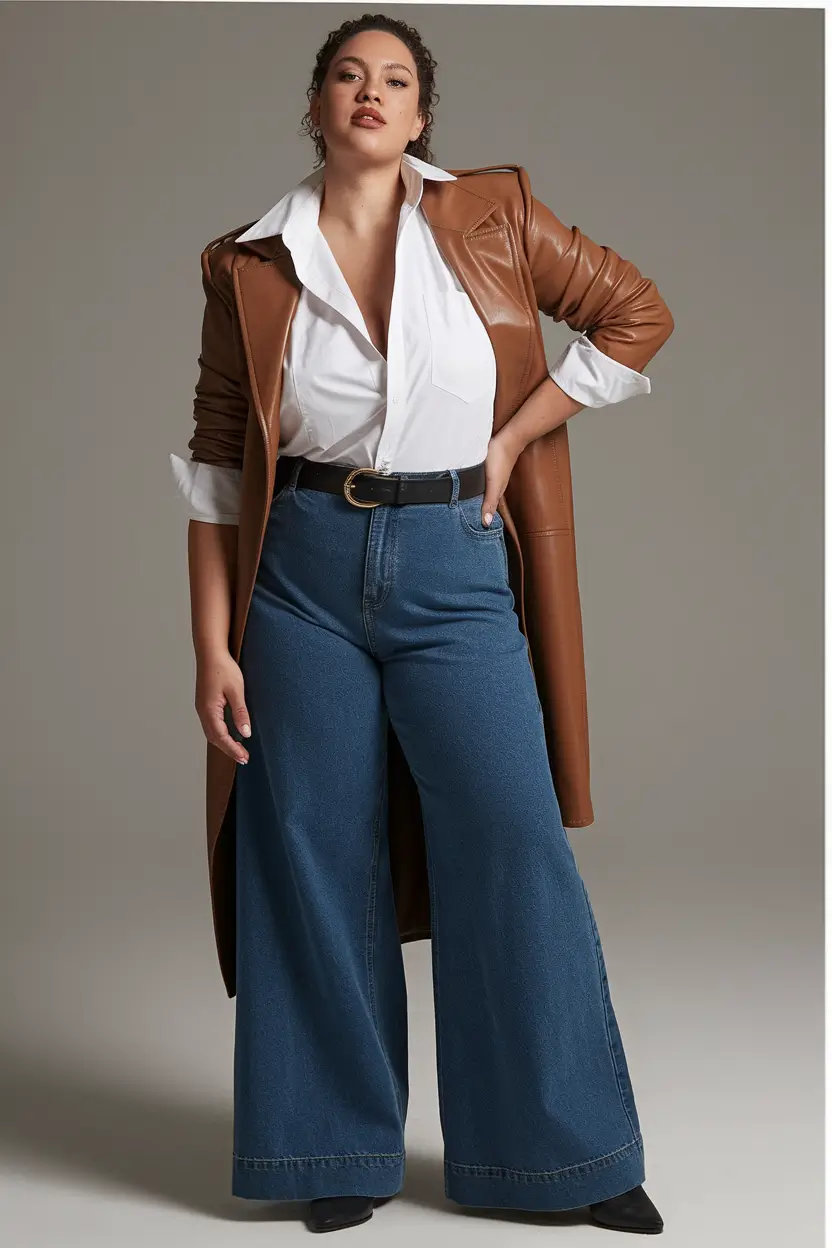 2025 Fall outfits for Plus & Curvy Figures Structured Layers for a Power Casual Look