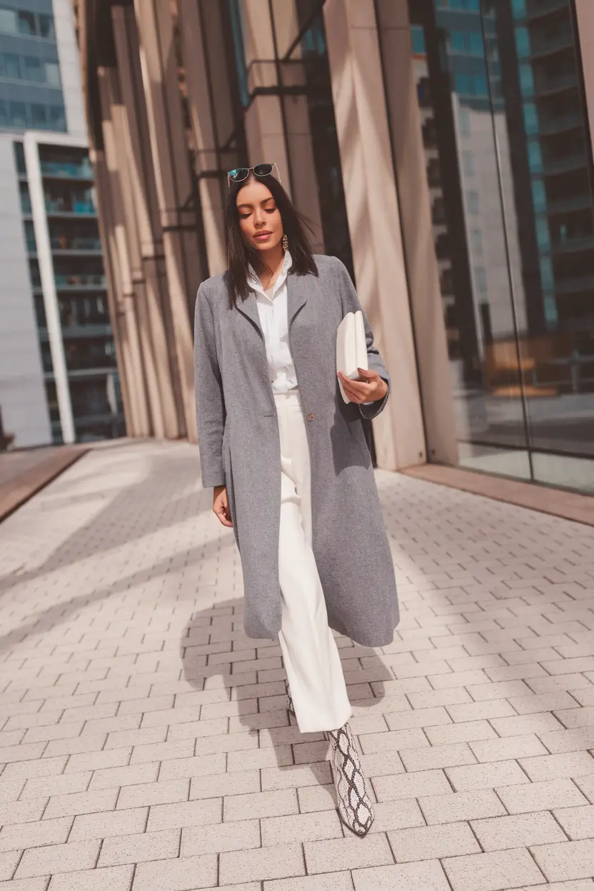 2025 Fall-Winter Fashion: Cold Weather outfits Ideas Monochrome Cool with a Snakeskin Twist