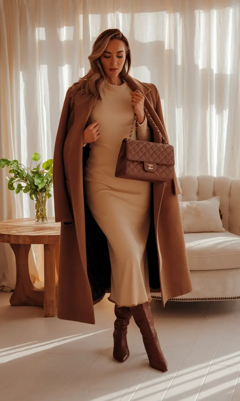 2025 Fall-Winter Fashion: Cold Weather outfits Ideas All-Neutral Glamour with a Monochrome Twist