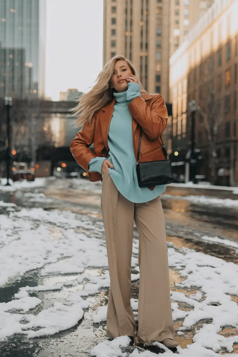 2025 Fall-Winter Fashion: Cold Weather outfits Ideas Unexpected Color Blocking in the Snow