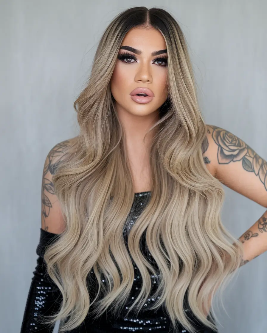 August hair color ideas - summer trends for 2025 | Shadow-Root Mocha Blonde
