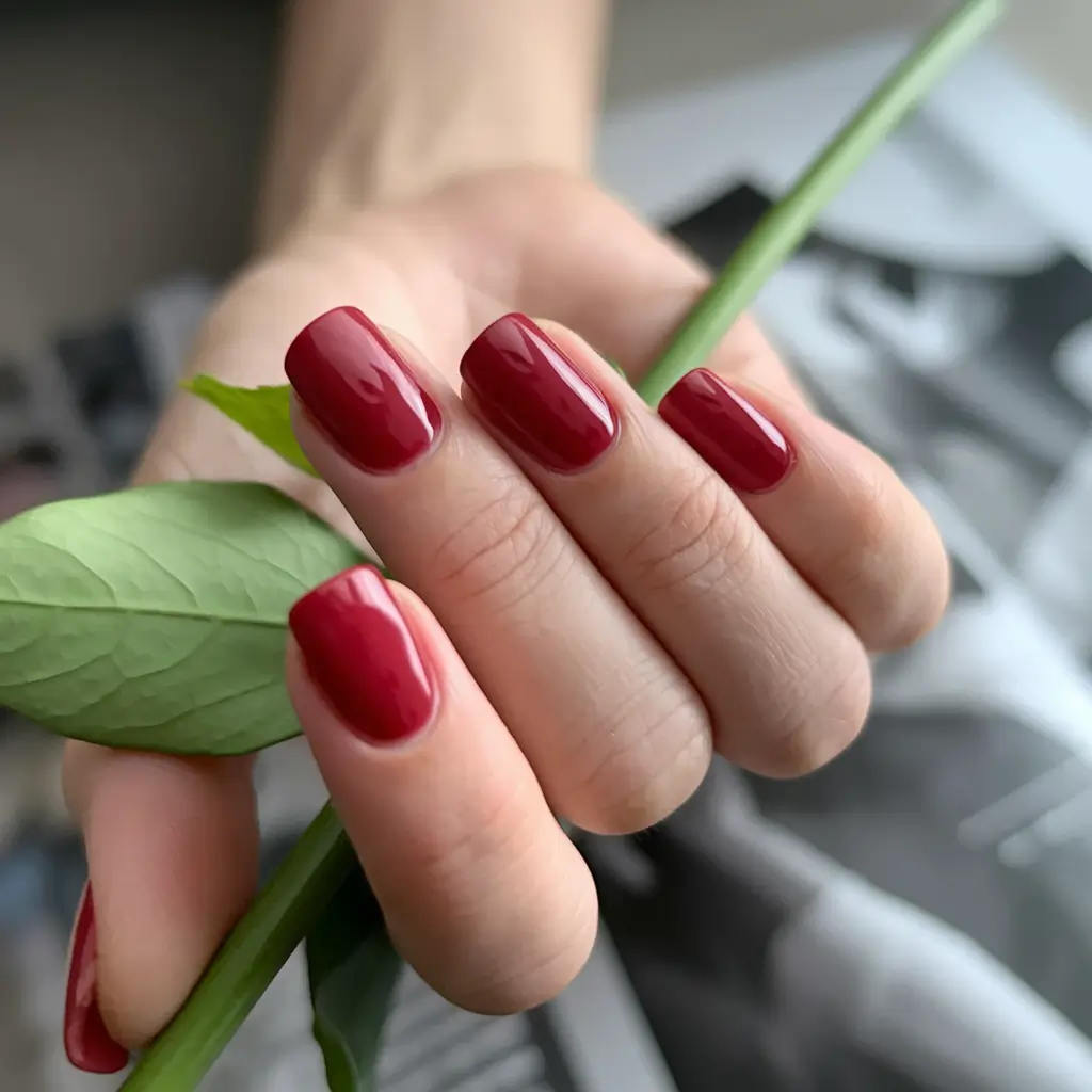 August nails design - summer trends for 2025 Cherry-Cola Square Classics