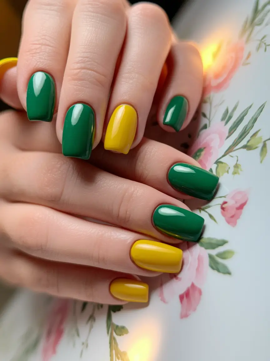 August nails design - summer trends for 2025 Bold Duo-Tone for Summer Brunches