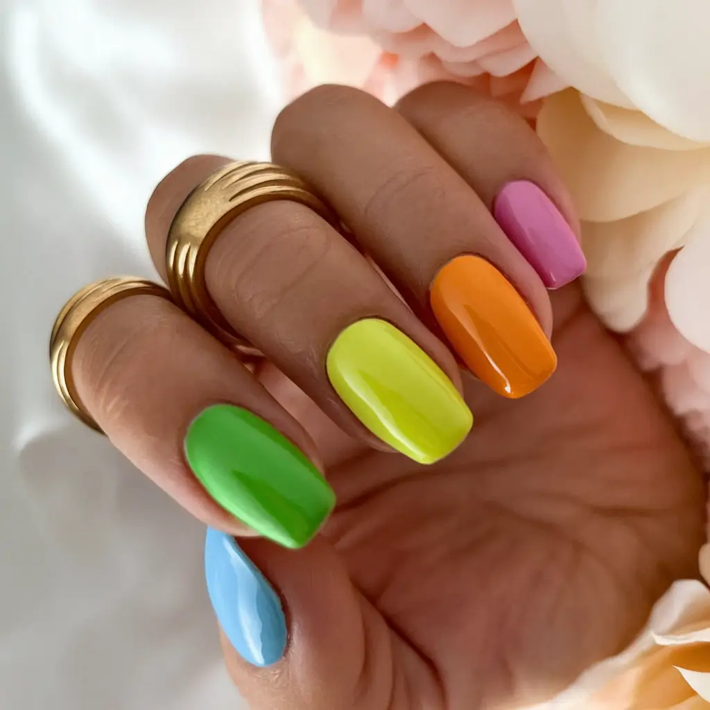 August nails design - summer trends for 2025 Neon Mix for Every Summer Mood