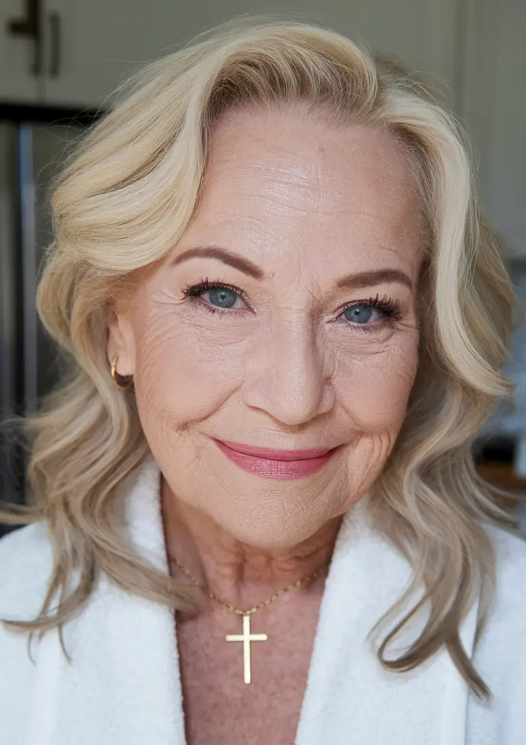 Beautiful Fall 2025 hairstyles for Women 50+ Soft Blonde Waves with Polished Ends