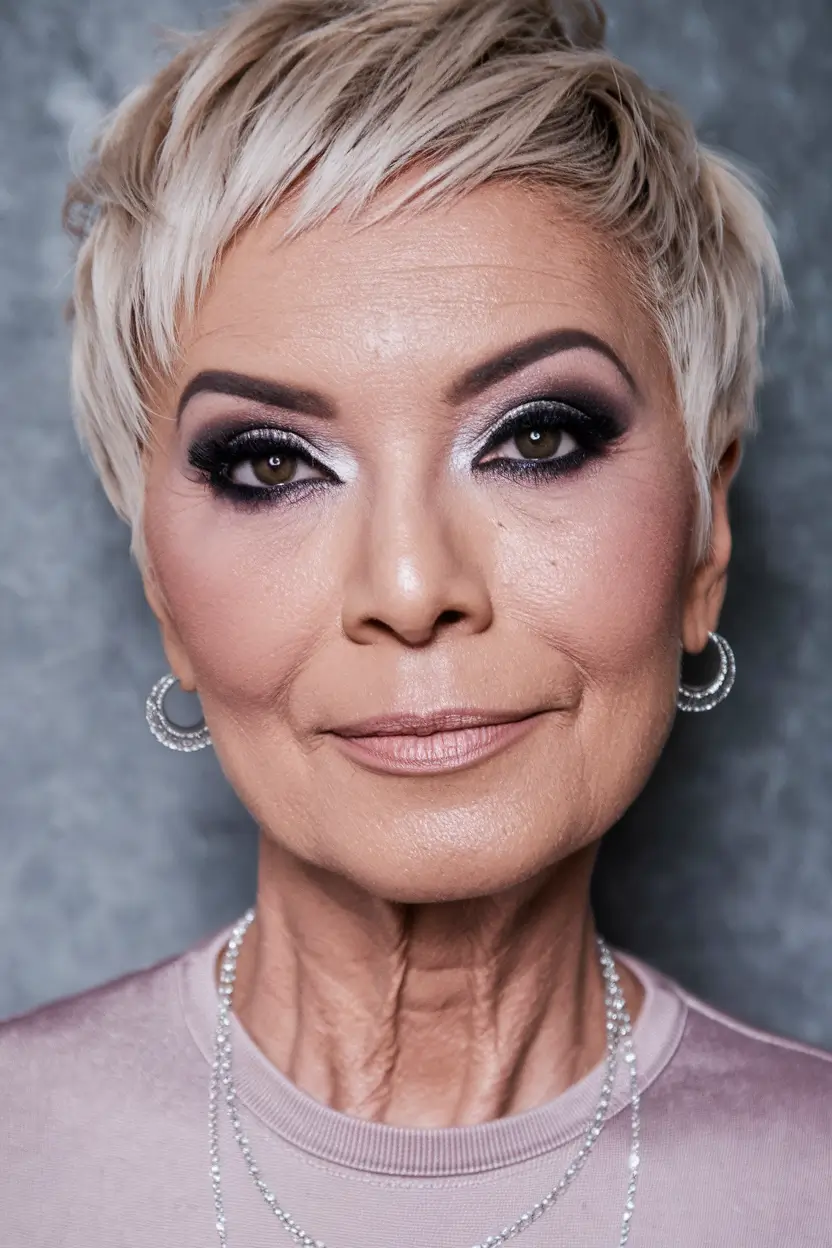 Beautiful Fall 2025 hairstyles for Women 50+ Chic Short Pixie with Edgy Layers