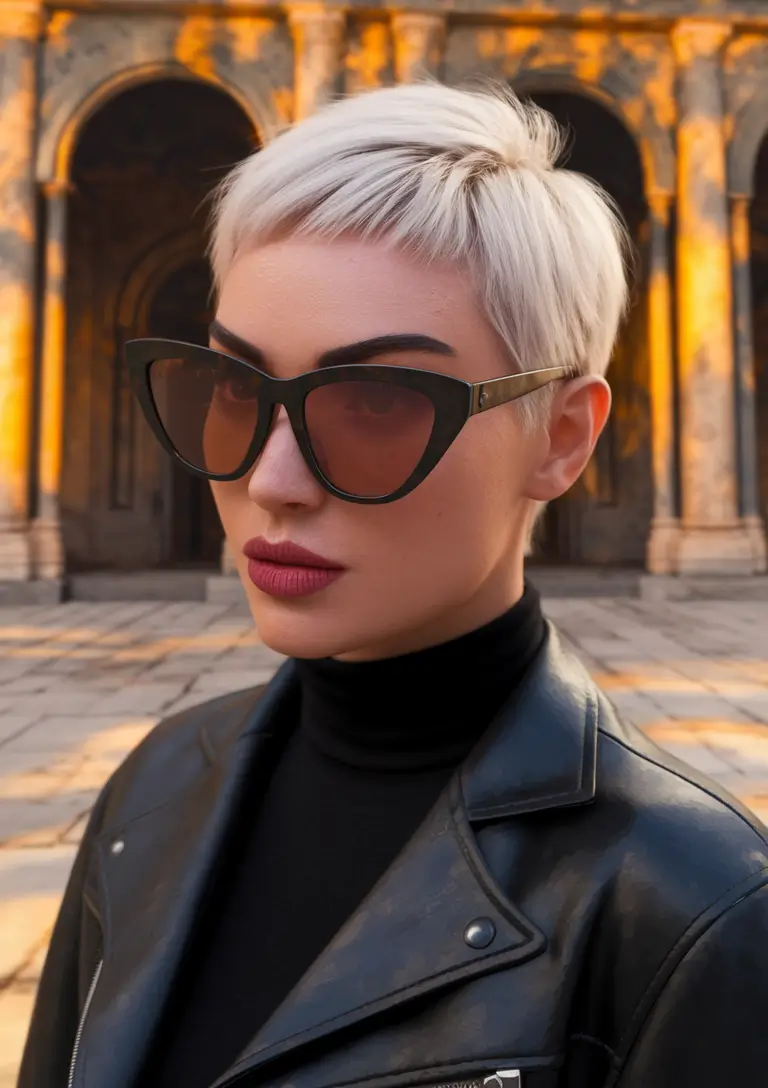Best Fall 2025 Pixie Haircuts for Every Face Shape - Sleek Silver Crop with Micro Bangs