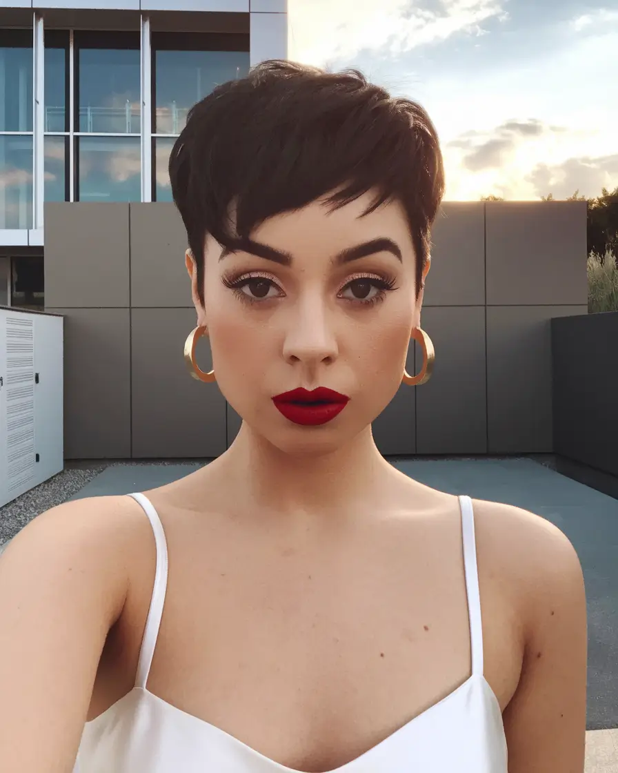 Best Fall 2025 Pixie Haircuts for Every Face Shape - Tapered Jet Black Pixie with Feminine Finish