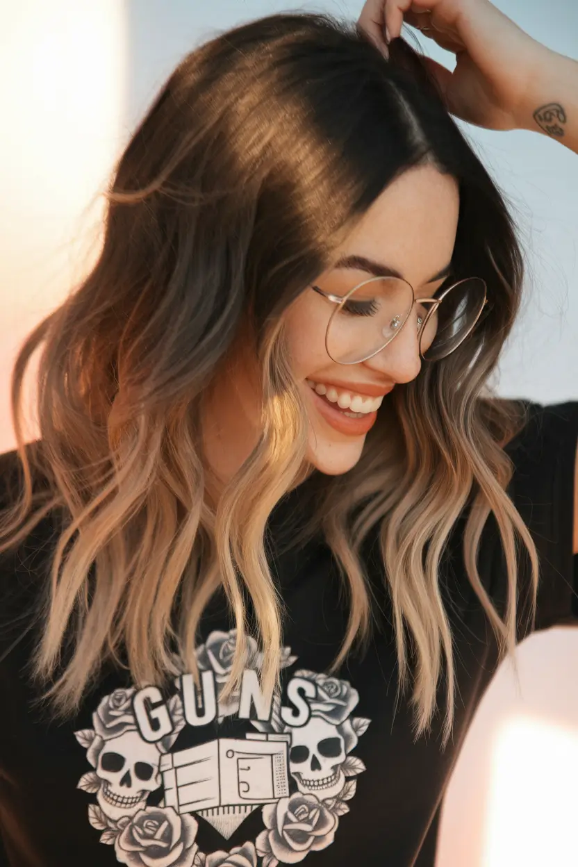 Best Fall Hair Color Trends for 2025+Smoky Blonde Money Piece with a Casual Vibe