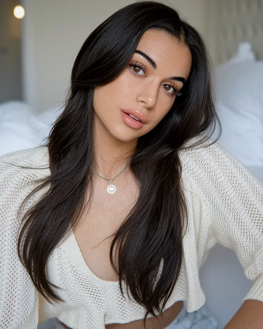Best Fall Hair Color Trends for 2025+Deep Chocolate Length with Natural Shine