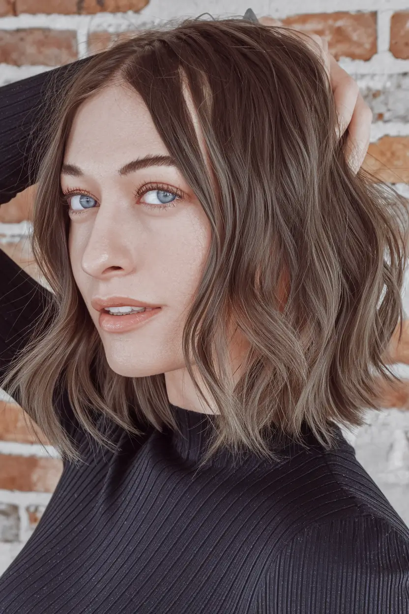 Best Fall Hair Color Trends for 2025+Cool-Toned Mushroom Brunette Bob