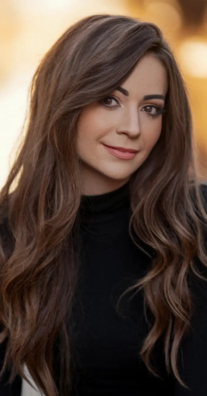 Best Fall hairstyle for Long Hair in 2025 Chestnut Brown Windswept Layers