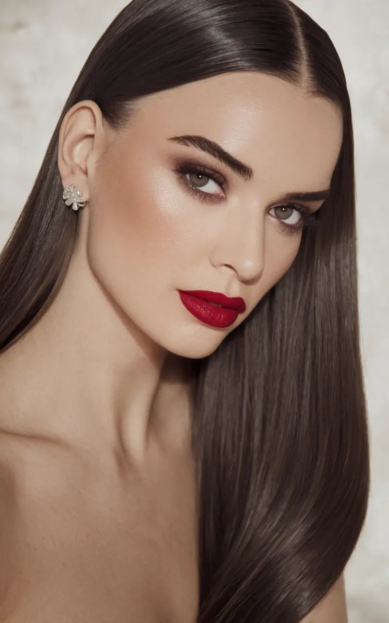 Best Fall hairstyle for Long Hair in 2025 Polished Graphite Straight Length