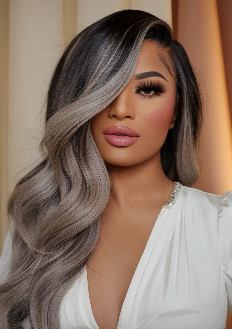 Best Fall hairstyle for Long Hair in 2025 Dimensional Steel Ombre Waves