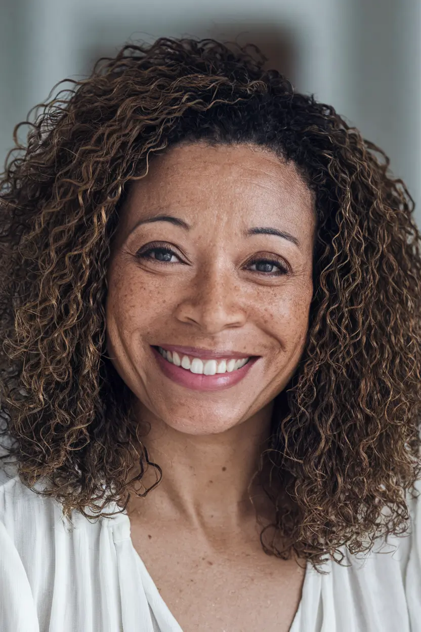 short curly hairstyles women over 40 Soft Natural Curls for Effortless Everyday Style