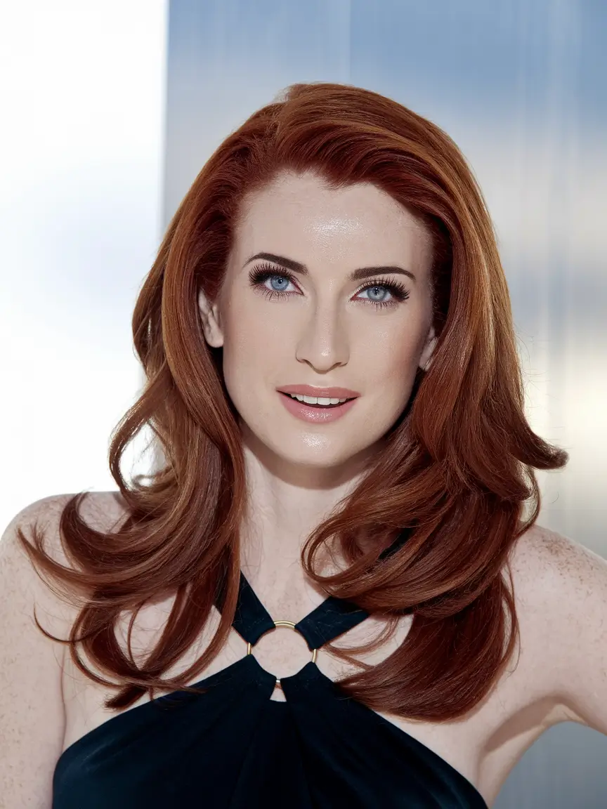 Caramel Fall Hair Colors Ideas 2025 for a Cozy Glow Classic Copper Auburn with High Gloss