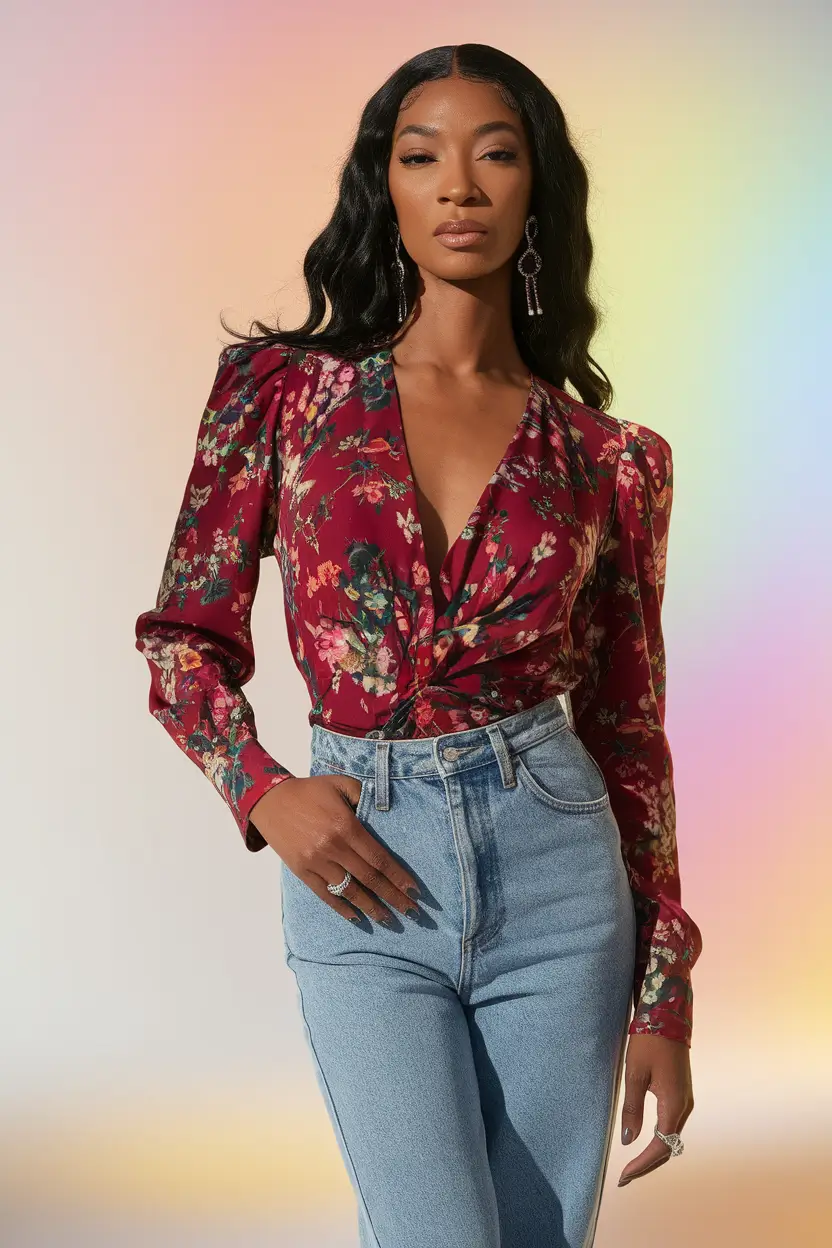 Casual September outfits Ideas 2025 Floral Femininity with Retro Romance