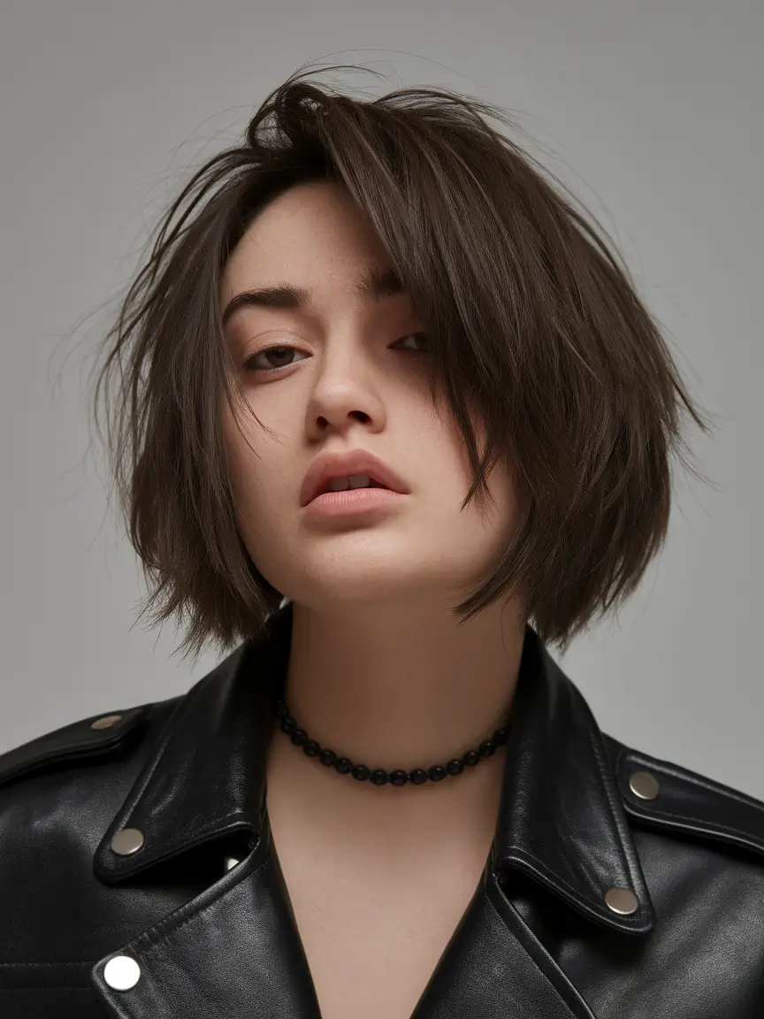 Chic and Easy Short Haircuts for Fall 2025 Edgy Bob with Tousled Messy Vibe
