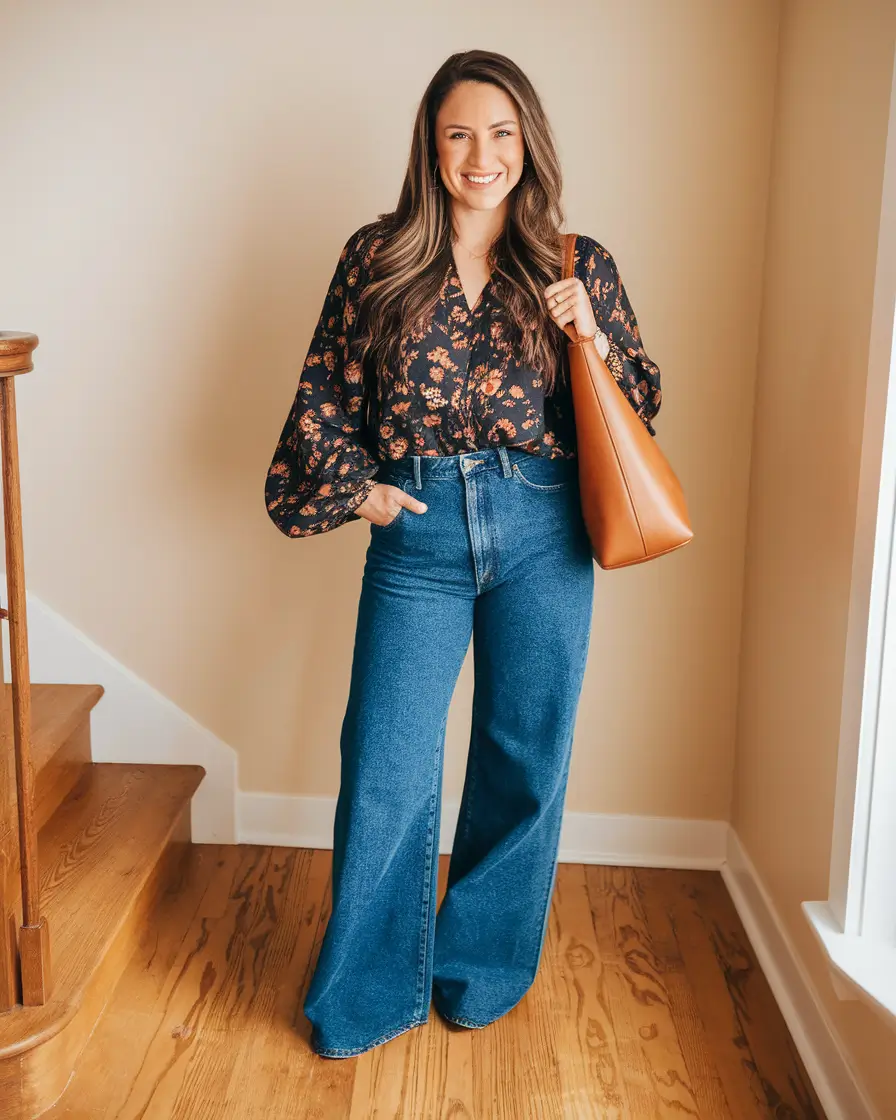 Chic Midsize outfits to Try This Fall 2025+Boho Blooms & Wide-Leg Denim Revival