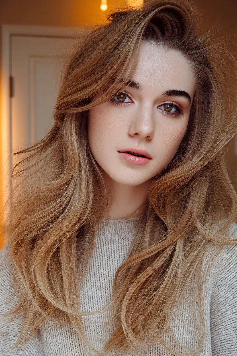 Cozy Autumn Haircuts for 2025 Golden Honey Soft Layers